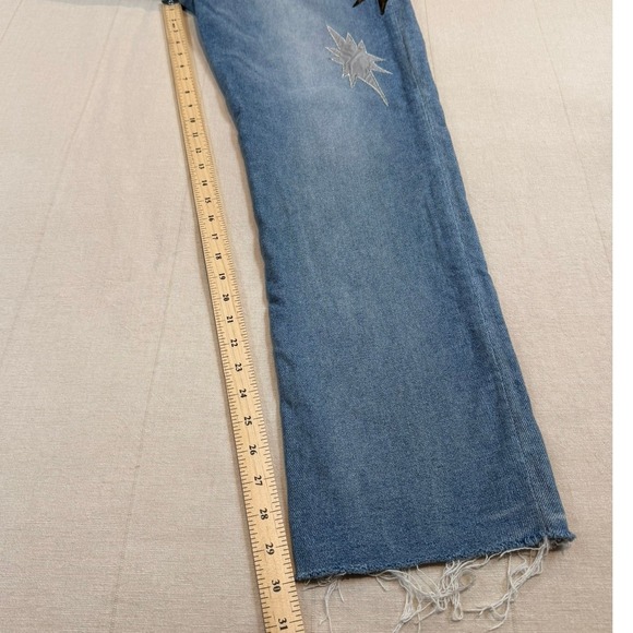 Lost Daze | Star Patch Selvedge Blue Jeans Raw Hem | Men's 34 - Picture 6 of 11